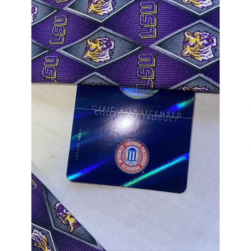 Eagle Neckwear L.S.U. Tigers Men’s Dress Tie Sz 55” Purple Diamond Business
